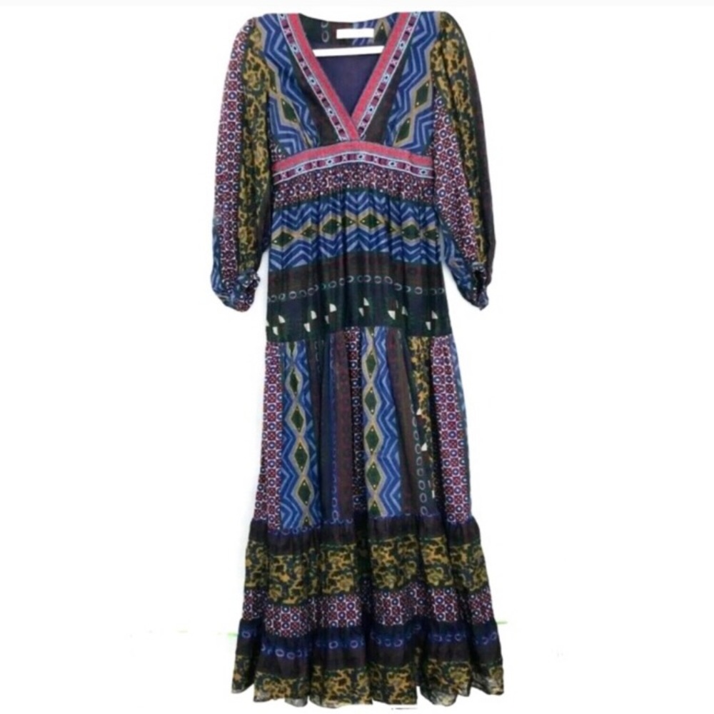 Zara Trafaluc TRF Embroidered Bohemian Maxi Dress